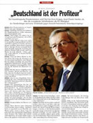 "Deutschland ist der Profiteur", tel est le titre donné par la rédaction du Spiegel à l'entretien qui lui a accordé Jean-Claude Juncker pour son édition du 24 janvier 2011
