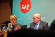 L'eurodéputée Mady Delvaux et le député Marc Angel lors de la conférence de presse organisée par le LSAP le 9 janvier 2017. Source : LSAP