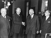 Joseph Bech, Konrad Adenauer et Robert Schuman