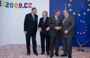 Mirek Topolanek, Jean-Claude Juncker, Jean Asselborn et Karel Schwarzenberg