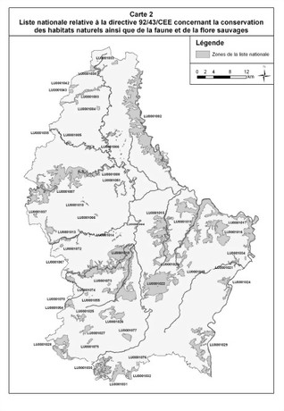 Carte des zones spéciales "Habitats"