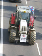 "No farmers, no food", un des slogans des producteurs laitiers qui manifestaient au Kirchberg le 19 octobre 2009