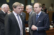 Jeannot Krecké et Luc Frieden au Conseil Ecofin © Conseil de l'Union européenne