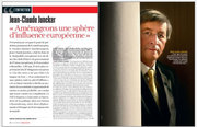 La double page consacrée à l'entretien avec Jean-Claude Juncker dans l'hebdomadaire belge Le Vif / L'Express du 8 janvier 2010