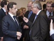 Nicolas Sarkozy et Jean-Claude Juncker © Jock Fistick
