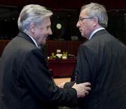 Jean-Claude Trichet et Jean-Claude Juncker © Conseil de l'Union européenne