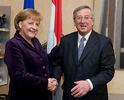 Angela Merkel et Jean-Claude Juncker (c) SIP/Charles Caratini