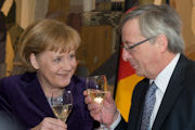 Angela Merkel et Jean-Claude Juncker (c) SIP/Charles Caratini