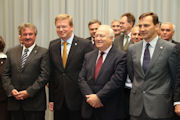 Jean Asselborn, aux côtés de Stefan Füle, commissaire européen, Miguel Angel Moratinos, ministre des Affaires étrangères d'Espagne, et Radek Sikorski, ministre des Affaires étrangères de la Pologne