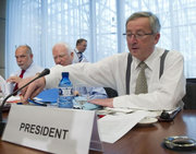 Jean-Claude Juncker présidant la réunion de l'Eurogroupe (c) SIP
