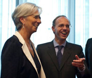 Christine Lagarde et Luc Frieden © SIP / Jock Fistick