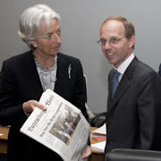 Christine Lagarde et Luc Frieden (c) Conseil de l'Union européenne