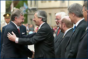 Horst Köhler et Jean-Claude JUncker lors de la visite du président allemand à Luxembourg en juin 2005