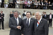 Jean Asselborn, José Manuel Barroso et Roger Weber (c) SIP