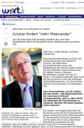 L'entretien avec Jean-Claude Juncker sur le site www.wort.lu