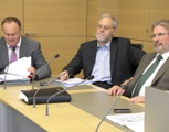 Les ministres Romain Schneider, Marco Schank et Mars di Bartolomeo lors de la réunion jointe du 23 juillet 2010