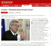 L'entretien accordé par Jean-Claude Juncker sur le site www.kurier.at