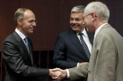 Luc Frieden, Didier Reynders et Herman Van Rompuy à l'occasion de la réunion de la task force sur la gouvernance économique le 6 septembre 2010. Photo : Conseil de l'UE