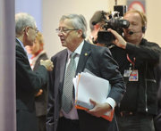Herman Van Rompuy et Jean-Claude Juncker au Conseil européen le 28 octobre 2010 © 2010 SIP / JOCK FISTICK