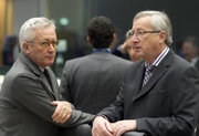 Jean-Claude Juncker et le ministre italien des Finances, Giulio Tremonti