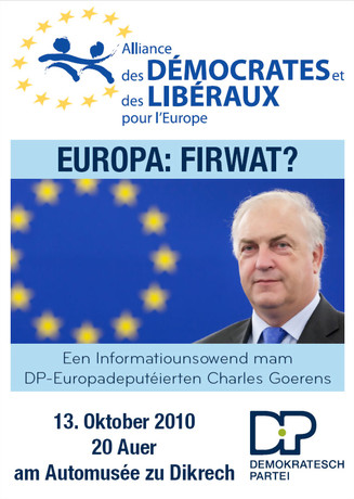 Firwat Europa ? Une soirée de débat et d'information avec l'eurodéputé Charles Goerens à Diekirch