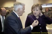 Angela Merkel et Jerzy Buzek au Conseil européen le 16 décembre 2010