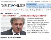 Jean Asselborn à la une du site du quotidien allemand Die Welt le 15 décembre 2010