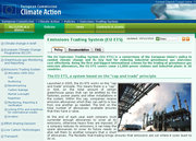 La page web de la Commission européenne présentant le système européen d'échanges de quotas carbone (EU ETS)
