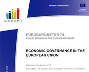 L'eurobaromètre sur la gouvernance économique - automne 2010