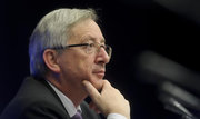 Jean-Claude Juncker présidant la réunion de l'Eurogroupe du 14 février 2011 (c) SIP / Jock Fistick
