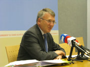 Nicolas Schmit fait le point avec la presse à l'issue de la matinée du Conseil JAI du 11 avril 2011
