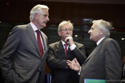 Michel Barnier, Jean-Claude Juncker, Jean-Claude Trichet, Conseil ECOFIN, 13 juillet 2011, source: consilium