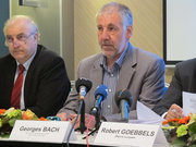 Charles Goerens et Georges Bach, conférence de presse bilan des membres luxembourgeois du PE,  1er juillet 2011