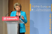 Viviane Reding, lors d e son discours devant Science Po à Paris, le 14 septembre 2011