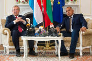 Jean-Claude Juncker et Boiko Borissov à Varna le 7 septembre 2011 © 2011 SIP / Charles Caratini, tous droits réservés