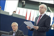 Herman Van Rompuy devant le Parlement européen le 16 novembre 2011 © European Union 2011 PE-EP/Pietro Naj-Oleari