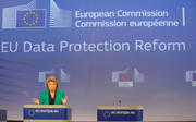 Viviane Reding, lors de la présentation de la réforme de la protection des données, le 25 janvier 2012 source: Commission