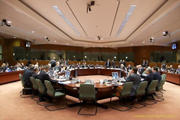 Les ministres des Finances réunis à Bruxelles sous présidence danoise le 24 janvier 2012 (c) Le Conseil de l'UE
