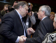 Evangelos Venizelos et Jean-Claude Juncker lors de la réunion de l'Eurogroupe du 9 février 2012 (c) Conseil de l'UE