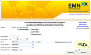 La page d'accueil de la base de données de l'EMN Luxembourg