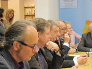 Députés européens et de la Chambre, lors de la réunion commune avec la commissaire Viviane Reding, le 12 mars 2012 à Luxembourg