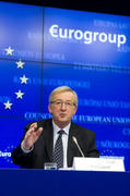Jean-Claude Juncker rendant compte à la presse de la réunion de l'Eurogroupe du 12 mars 2012 (c) Le Conseil de l'UE