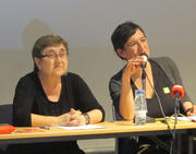 Maite Mola et Fabienne Lentz lors d'un débat organisé par Déi Lénk dans le cadre du Festival des Migrations le 17 mars 2012