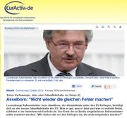Jean Asselborn faisait la une du site www.euractiv.de le 22 mars 2012