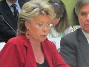 Viviane Reding lors de l'ouverture de la conférence internationale organisée les 18 et 19 mai 2012 par l’IEEI du Luxembourg, le New Policy Forum et Notre Europe sur l'Europe du 21e siècle