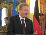 Jean Asselborn, lors de la conférence de presse avec Michael Link, secrétaire d'Etat allemand aux Affaires européennes, à Luxembourg, le 17 juillet 2012