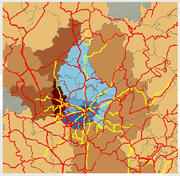 Réseau de transport en commun transfrontalier existant dans la Grande Région (source Interreg A Grande Région)