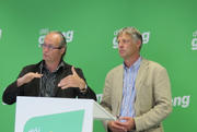 Claude Turmes et Henri Kox devant la presse le 10 septembre 2012
