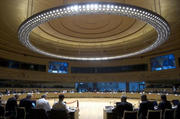 La salle où étaient réunis les ministres des Finances de l'UE le 9 octobre 2012 à Luxembourg (c) Conseil de l'UE