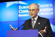 Herman Van Rompuy à l'issue de la première journée du Conseil européen, dans la nuit du 18 au 19 octobre 2012 (c) Conseil de l'UE